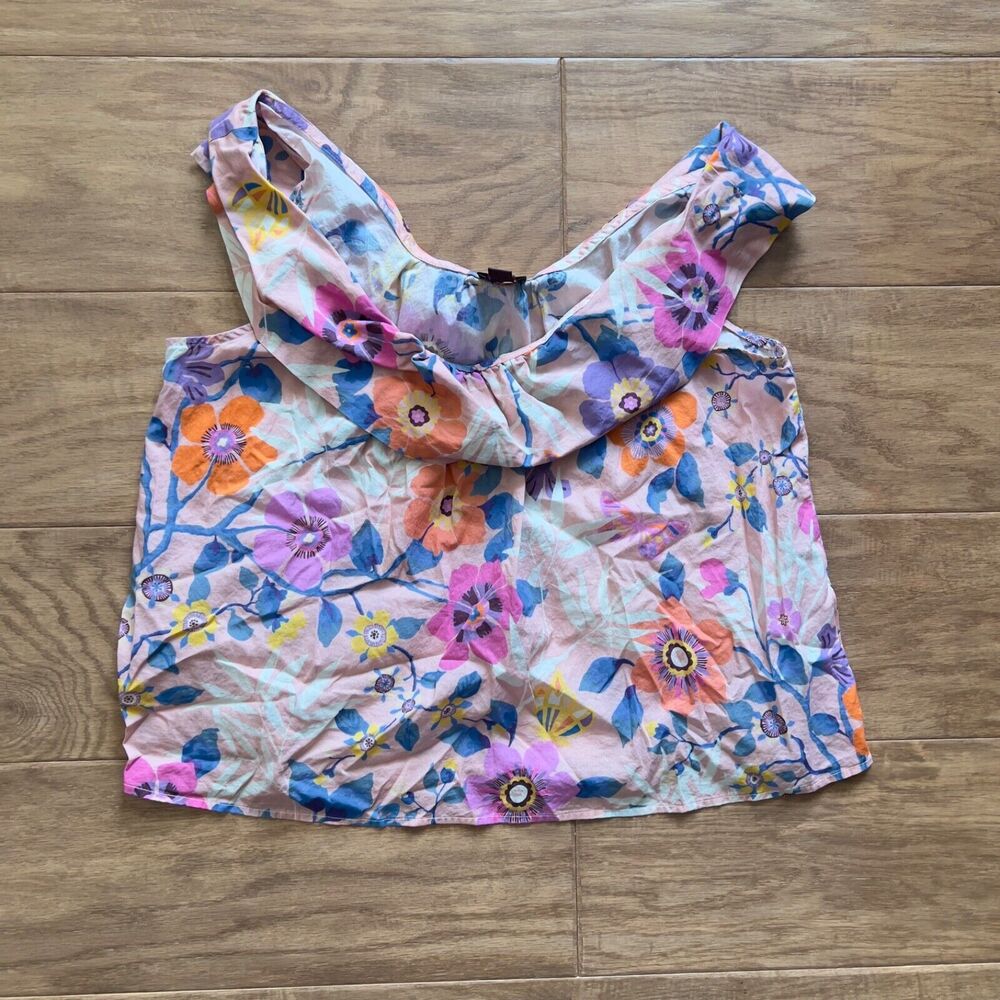 J.Crew Liberty of London Blouse Size S Pink Pavilion Floral Sleeveless